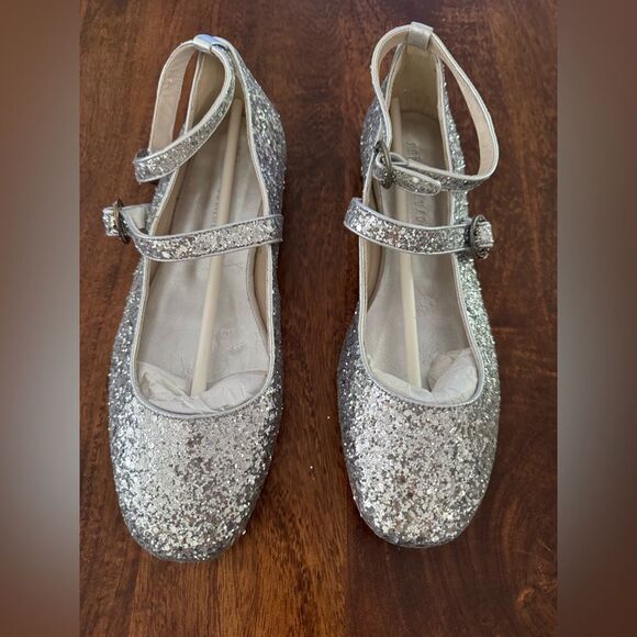 Anthropologie Freda Salvador Glitter Mary Jane Ankle Strap Juliette flats - Picture 5 of 6